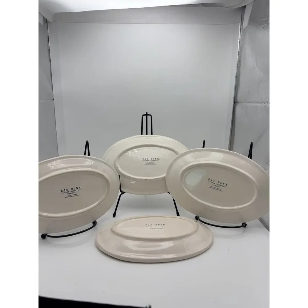 Rae Dunn Oval Snack Plates 8